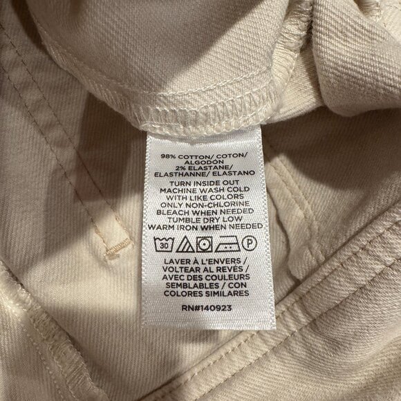 Loft NWT High Waisted Wide Leg Side Zip Jeans - Size 24/00 - Ivory/Beige - Picture 7 of 7